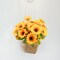 4PCS Summer Floral Arrangement Sunflowers Artificial Flowers, Fake Silk Flowers with 7 Stems for Indoor/Outdoor Home Centerpieces, Wedding Bouquet, Office DIY Décor (Orange Yellow)